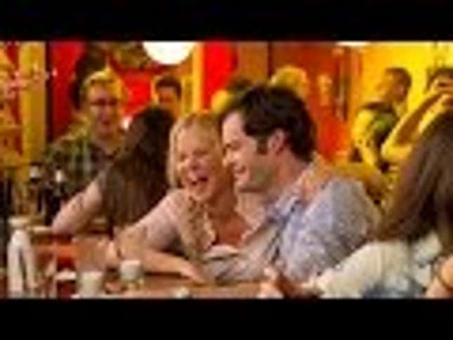 Amy Schumer takes a shot at love with Bill Hader in the <i>Trainwreck</i> trailer