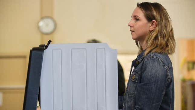 Image for article titled Nervous Voter Totally Blanks On American Values While Looking At Ballot