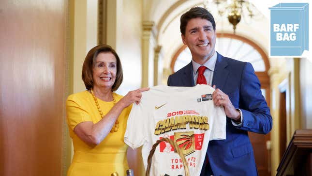 Image for article titled Nancy Pelosi Could Have at Least Given Justin Trudeau Some Nice Weed