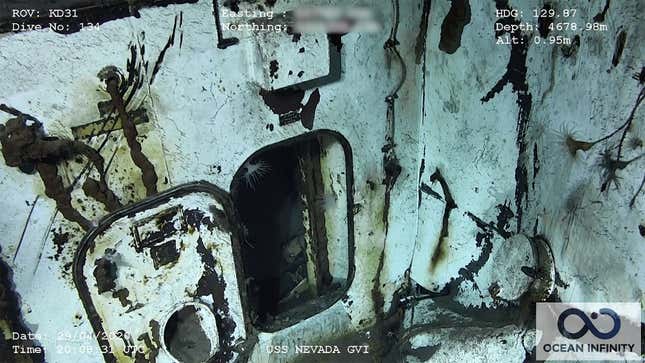 Compartment for one of the ship’s 5-inch/38 caliber guns.