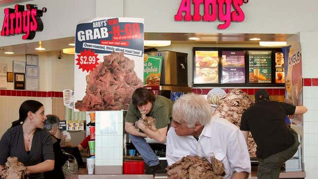 Arby&#39;s managers say the giant pile of roast beef needs to be replenished every five minutes.