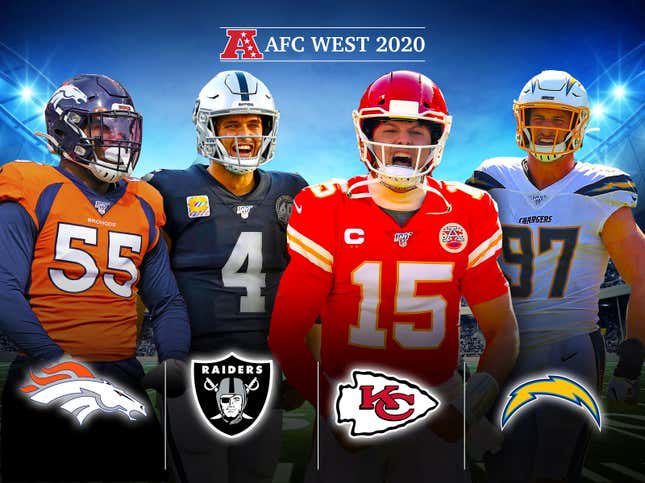 Image for article titled The Deadspin 2020 NFL Previews, AFC West: The Home of the Champs and a New Football Town in Vegas