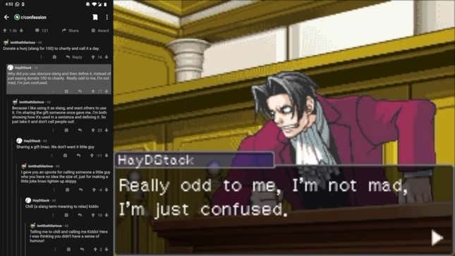 Image for article titled This Bot Turns Reddit Arguments Into Ace Attorney Debates