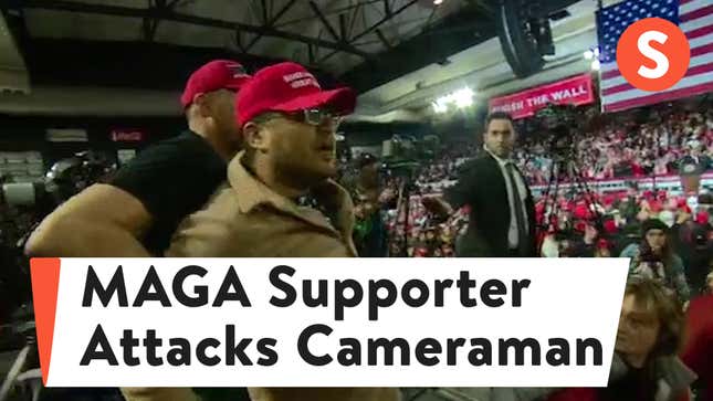 Deranged MAGA Fan Attacks BBC Cameraman During Trump's El Paso Rally