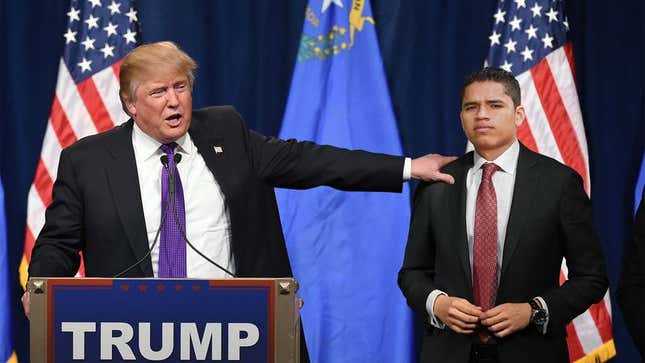 Image for article titled Cash-Strapped Trump Forced To Replace Eric Trump With Cheap Migrant Son
