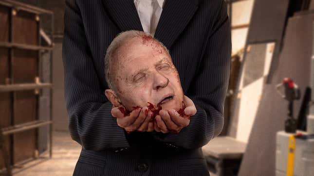 Image for article titled ‘Does This Help?’ Says Panicking Academy President Holding Up Anthony Hopkins’ Decapitated Head