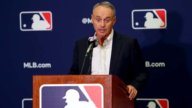 Image for article titled Rob Manfred Confident MLB Doing Enough To Market Stars Like Mike Trout And The Japanese Guy