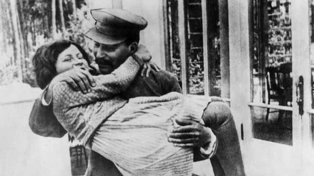 Stalin and his daughter, Svetlana, in 1936, the year after their Moscow Metro joyride.