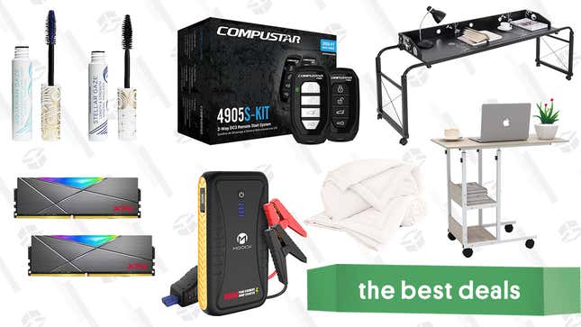 Image for article titled Sunday&#39;s Best Deals: Compustar Remote Start Kit, Buffy Cloud Comforters, XPG Spectrix RAM, Pacifica Vegan &amp; Clean Mascara, Moock Jump Starter, and More