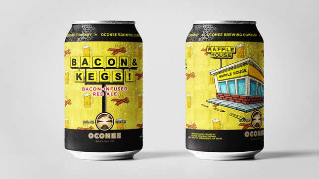 Two cans of Bacon and Kegs beer
