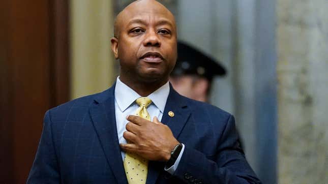 Image for article titled Tim Scott Won’t Acknowledge Systemic Racism and Defunding Police Because He Actually Wants to Stop Systemic Racism...By Defunding the Police