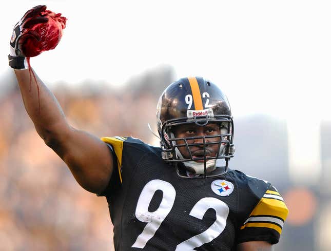Image for article titled James Harrison Comes Up From Bottom Of Pile With Human Heart