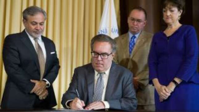 EPA Administrator Andrew Wheeler signs the final Affordable Clean Energy Rule.