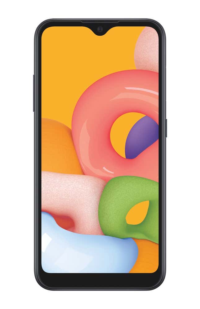 Samsung’s $110 Galaxy A01 is the cheapest of the A-series lineup.
