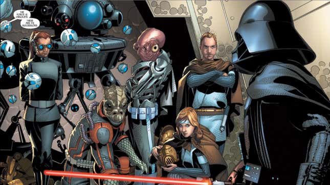 Vader meets the agents of Doctor Cylo’s cybernetic experimentation.