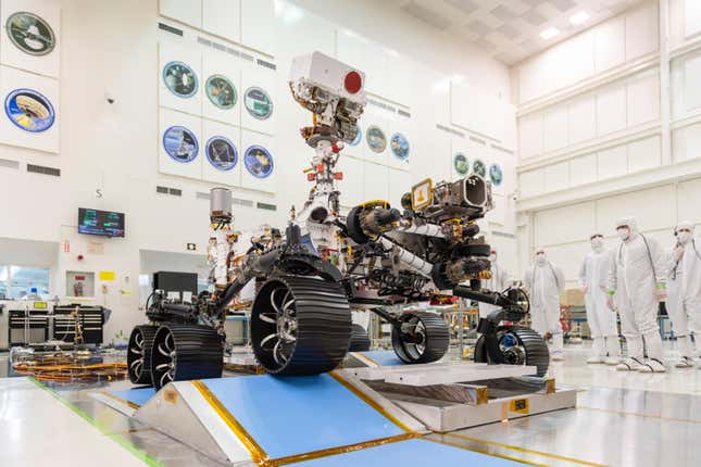 NASA’s Mars 2020 rover during testing.