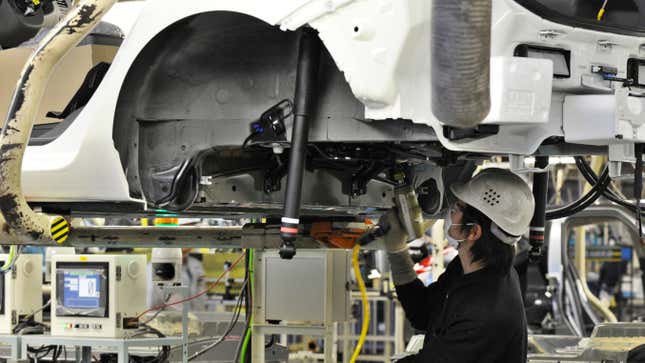 Nissan Leaf in production.