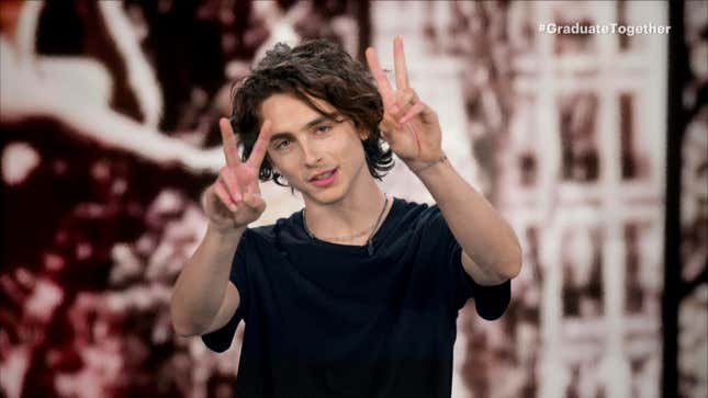 Timothee Chalamet speaks during Graduate Together: America Honors the High School Class of 2020 on May 16, 2020