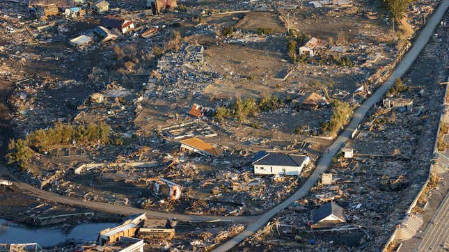 Extensive damage in Japan’s Fukushima prefecture following the earthquake and tsunami on March 11, 2011. 