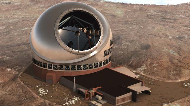 A rendering of the Thirty meter telescope, courtesy TMT International Observatory
