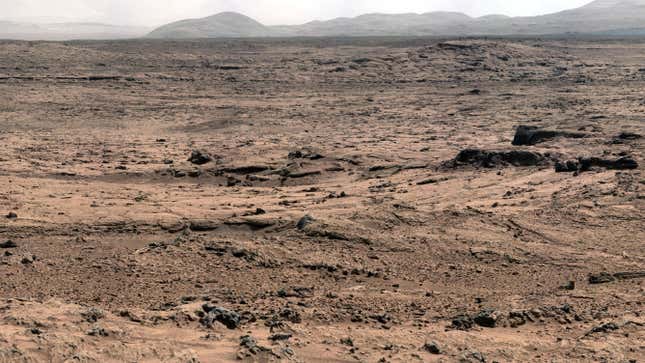 Gale crater, as imaged by the Curiosity rover.