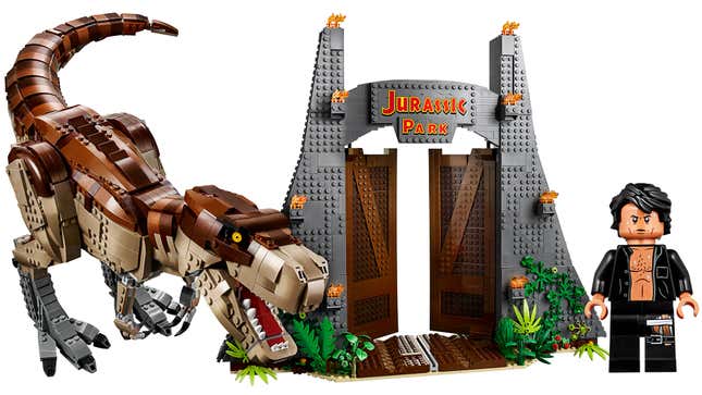 Image for article titled A Bare Chested Jeff Goldblum Is the Only Reason You Need to Grab This Epic Lego Jurassic Park Set