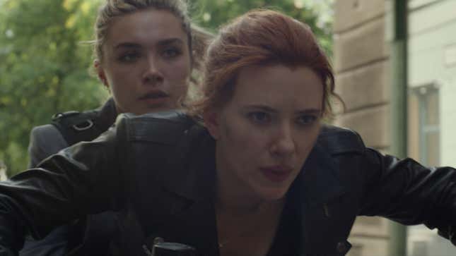 Florence Pugh and Scarlett Johansson in Black Widow.