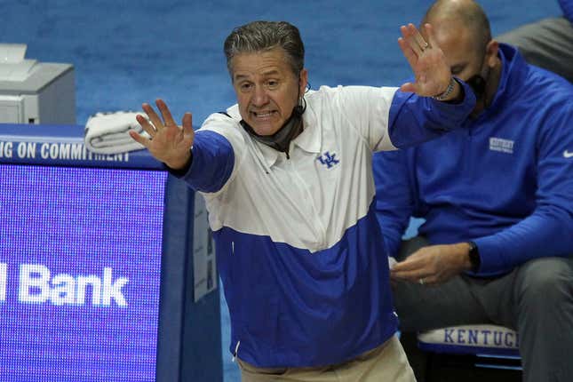 John Calipari took a knee alongside his players — but quickly second guessed their decision in public.