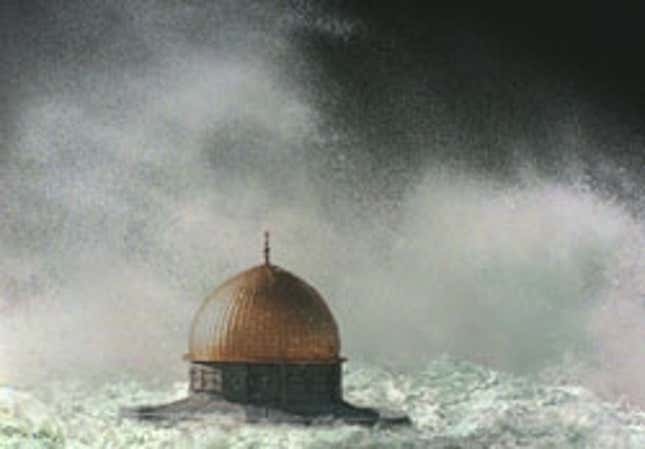 Jerusalem's Dome Of The Rock is engulfed by rising floodwaters.