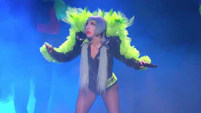 Image for article titled A Night of Perplexing Wig Choices at Lady Gaga&#39;s Pre-Super Bowl &#39;Enigma&#39; Concert