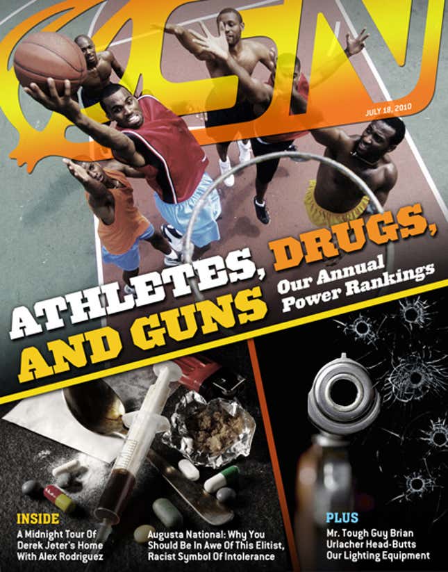 Image for article titled Athletes, Drugs And Guns: Our Annual Power Rankings