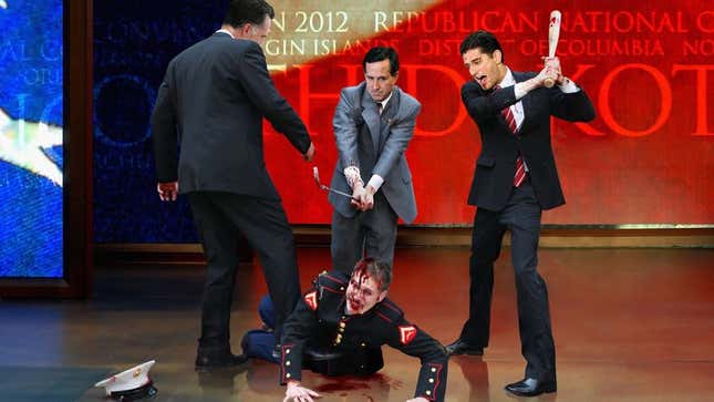 Image for article titled Gay Marine Beaten To Bloody Pulp To Fire Up RNC Crowd