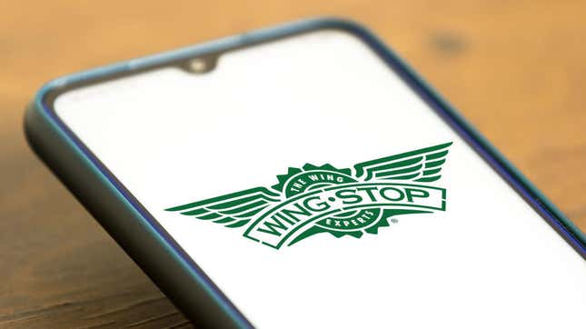 Wingstop logo displayed on smartphone screen