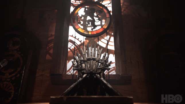 The Iron Throne sitting in King’s Landing.