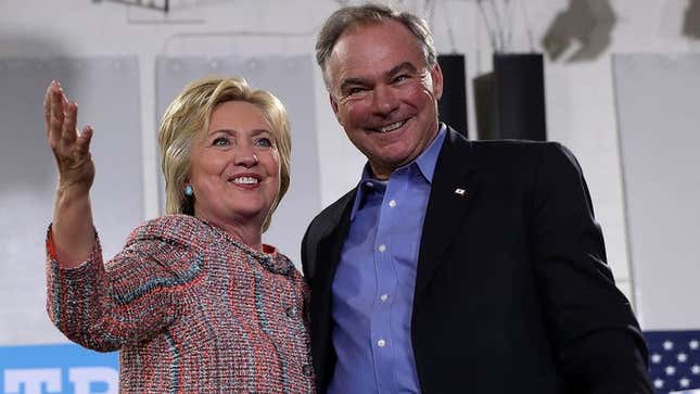 Image for article titled Clinton Assures Tim Kaine She’ll Continue Serving As President In Event Of Her Death