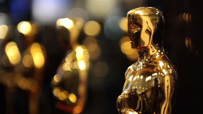 Overview of Oscar statues on display at “Meet the Oscars” on February 25, 2010, in New York City.