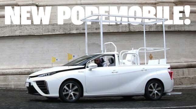 Image for article titled Toyota Pivots To Target Coveted Pope Market With The Mirai