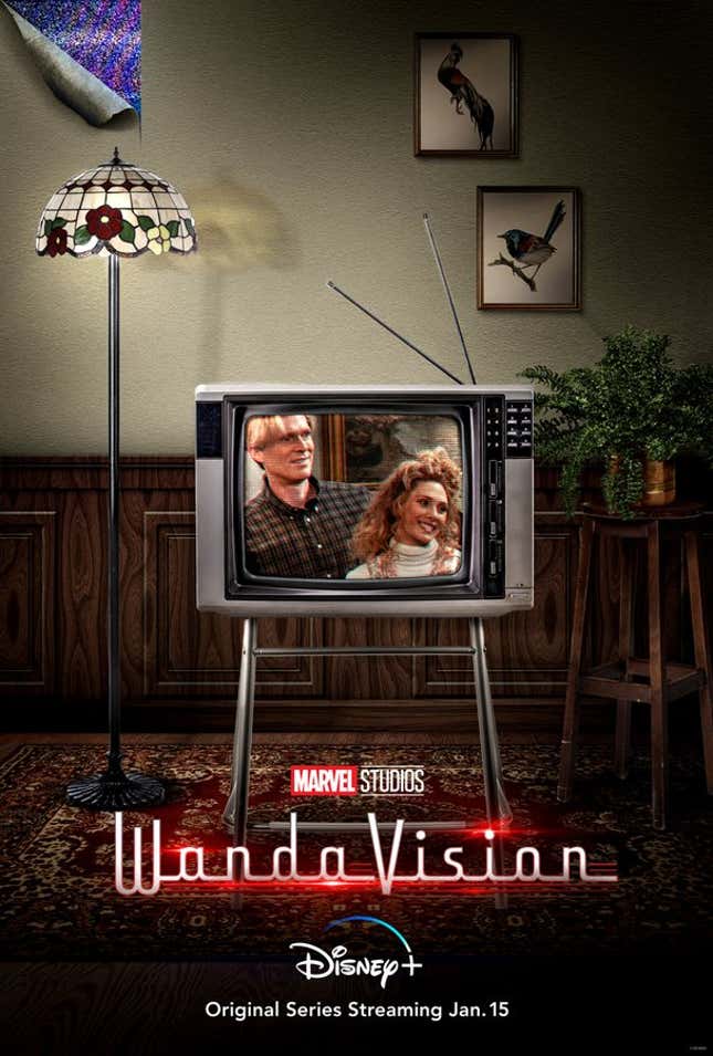 Vision and Wanda appearing in what seems to be a sitcom from either the ‘80s or ‘90s.