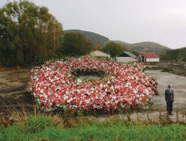 Image for article titled Kofi Annan Places 4,000-Pound Wreath On Mass Grave