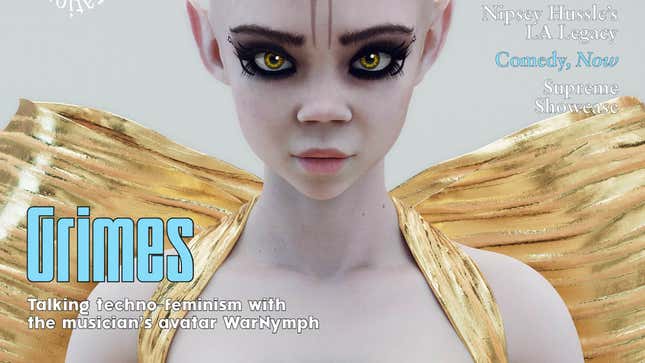 Image for article titled Grimes Needs to Sleep, So Her &#39;Digital Self&#39; WarNymph Posed in Balenciaga for Her
