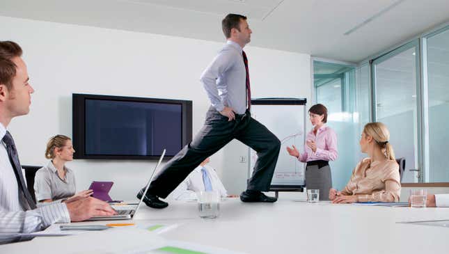 Image for article titled 10 Easy Exercises You Can Do At The Office