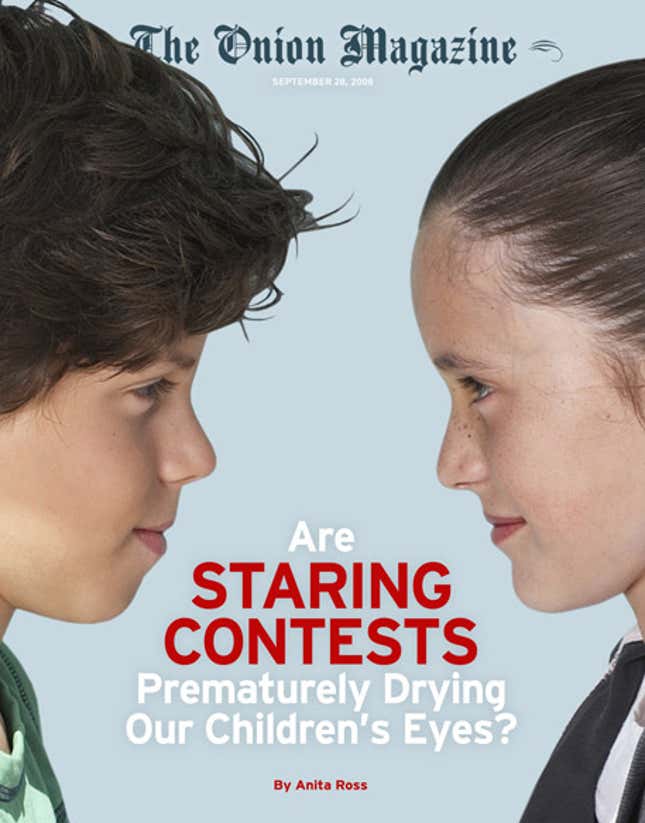 Image for article titled Are Staring Contests Prematurely Drying Our Children&#39;s Eyes?