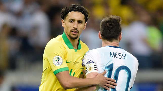 Image for article titled Brazil&#39;s Marquinhos Says Battling Diarrhea Made Defending Messi &quot;Very Difficult&quot;