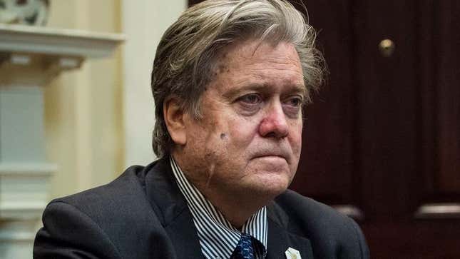 Image for article titled Rodent Clearly Making Its Way Through Steve Bannon’s Body Throughout National Security Meeting