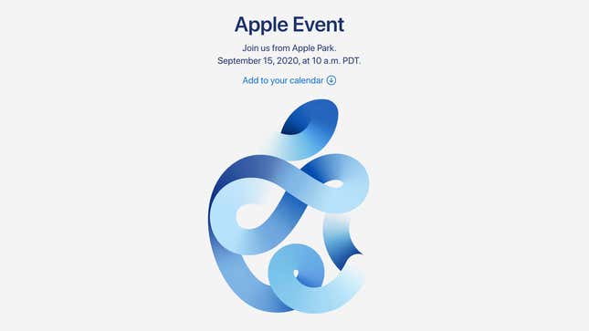 Imagen para el artículo titulado Apple anunciará nuevos productos el 15 de septiembre (pero no el iPhone 12, aparentemente)