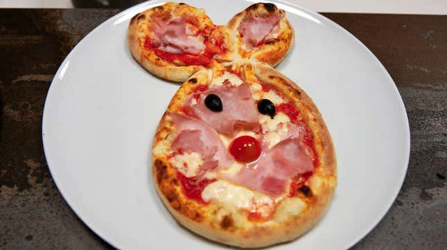 bunny shaped pizza