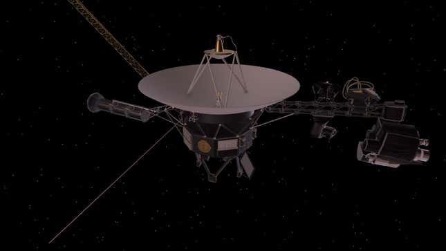 Impresión artística de una de las sondas Voyager en el espacio.