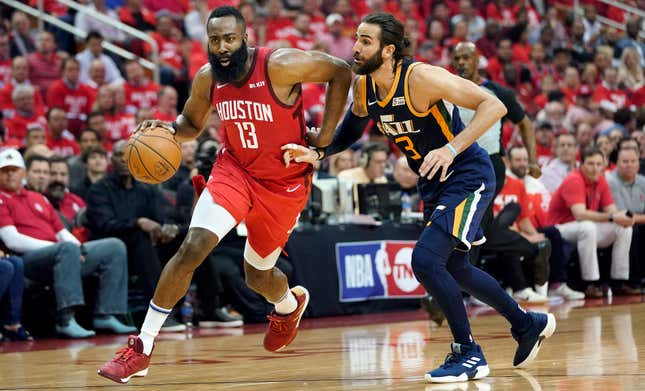 Image for article titled James Harden Is Just Toying With Poor Ricky Rubio
