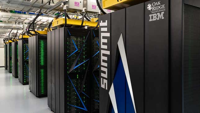 Summit supercomputer at Oak Ridge National Lab in Tennessee.