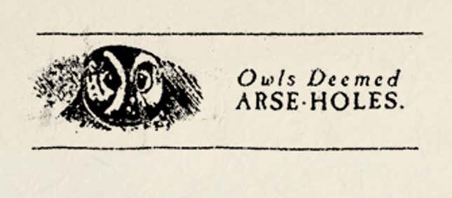 Image for article titled Historical Archives: Owls Deemed Arse-Holes